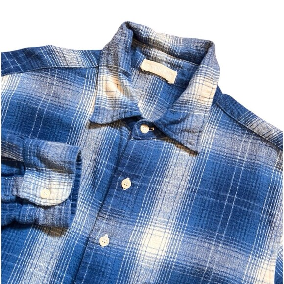 CP Shades Other - CP SHADES Blue/White Plaid Flannel Button Up Long Sleeve Cotton Shirt Men's Sz S